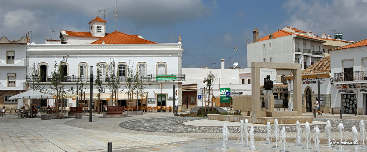 View Of The Renovated Sao Bras De Alportel Main Plaza, Located In