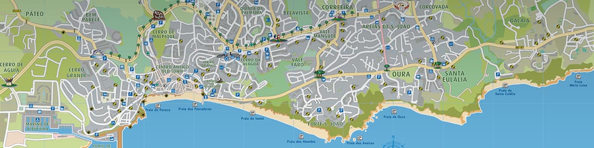 Mapa Regional Portugal Sul Algarve